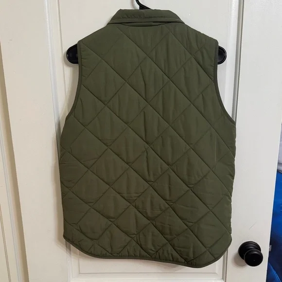 J. Crew Factory Women's Olive Quilted Vest - Picture 3 of 5